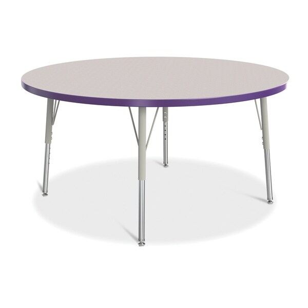 Jonti-Craft Berries Round Activity Table, 48 in. Diameter, E-height, Freckled Gray/Purple/Gray - 6433JCE004