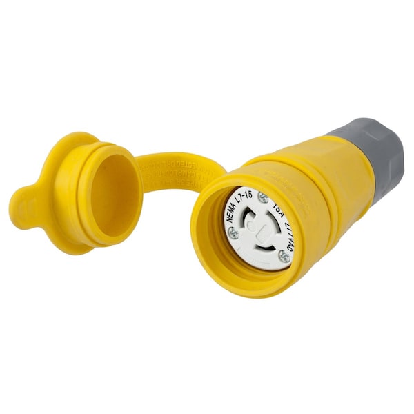 Dispositivo de bloqueo Bryant, Elastomérico, Cuerpo del conector hembra, 15A277V AC, 2 Polos 3 Hilos a Tierra, L7-15R - BRY25W34