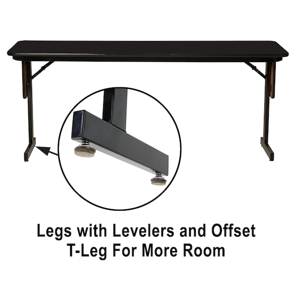 Correll Rectangle Panel Leg Folding Seminar Training Table, 24" W, 72" L, 29" H, High Pressure Laminate Top - SP2472PX-01