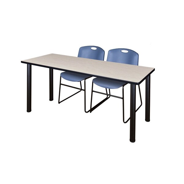 Kee Rectangle Tables > Training Tables > Kee Table & Chair Sets, 72 W, 24 L, 29 H, Maple - MT7224PLBPBK44BE