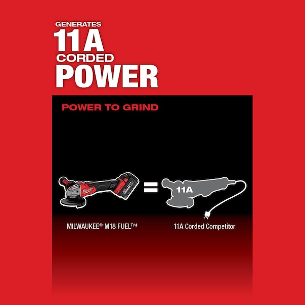 Milwaukee Tool M18 FUEL 4-1/2 in. / 5 in. Braking Grinder with ONE-KEY with Lock-On Slide Switch (Tool Only) - 2883-20
