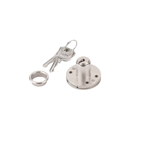 Richelieu 2132 in 165 mm Drawer Lock for max 34 in 19 mm Panel Thickness  Nickel - 313131195