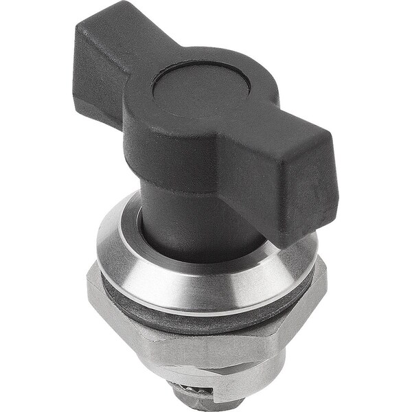 Kipp Quarter-Turn Lock Small Version, D=28, H=18, Stainless Steel 1.4401, Comp:Stainless Steel - K1351.0018