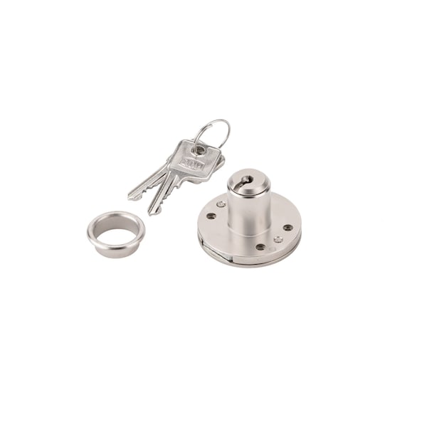 Richelieu 2132 in 165 mm Drawer Lock for max 34 in 19 mm Panel Thickness  Nickel - 313130195