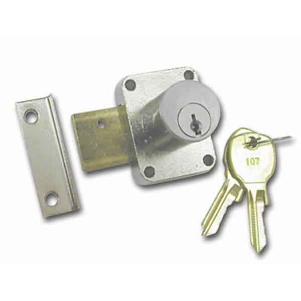 National Lock .88 In. Cylinder Pin Tumbler Locks With Key 107 - Dull Chrome - N8173 26D 107
