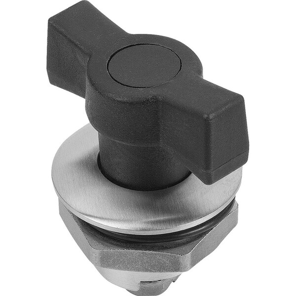 Kipp Quarter-Turn Lock Small Version, D=32, H=18, Stainless Steel 1.4404, Comp:Stainless Steel - K1339.0018