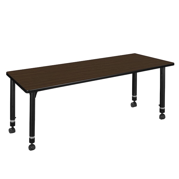 Regency Kee Height Adjustable Mobile Classroom Activity Table, 72 in W, 30 in L, Neo Walnut - MT7230NWAPCBK
