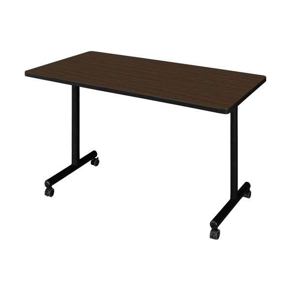 Regency Kobe Mobile T-Base Training Seminar Table, 48 in W, 30 in L, Neo Walnut - MKTRCC4830NW