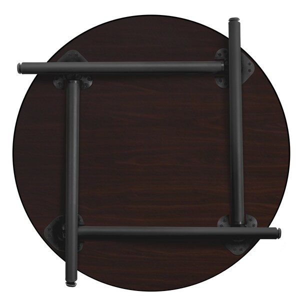Regency Kee Folding Tables, 30 W, 30 L, 29 H, Wood, Metal Top, Mahogany - TBF30RNDMHBK