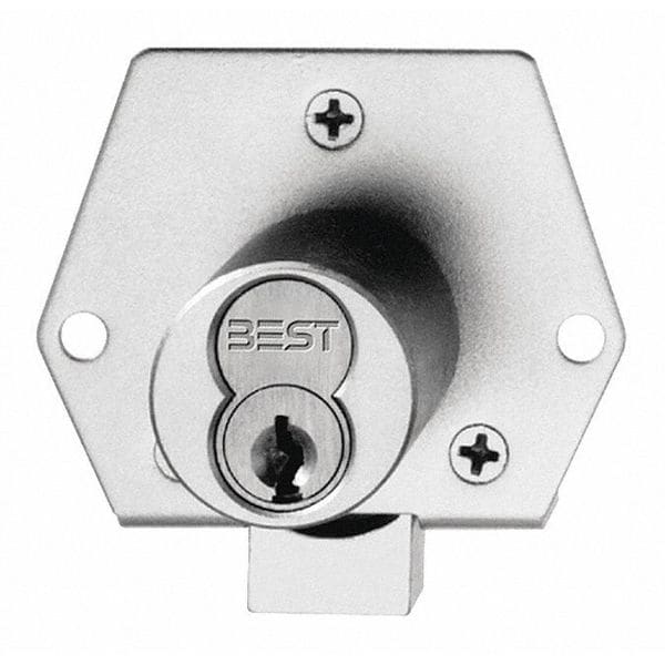 Best Latchbolt Cabinet Lock, Satin Chrome, Cam Width (In.): 1-1/8" - 5L7RD5626A451