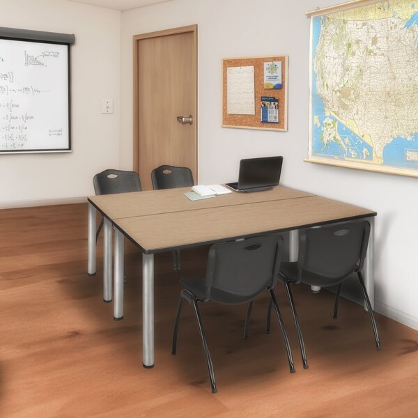 Regency Kee Training Seminar Table, 60 in W, 24 in L, Noble Oak - MT6024NOBPCM