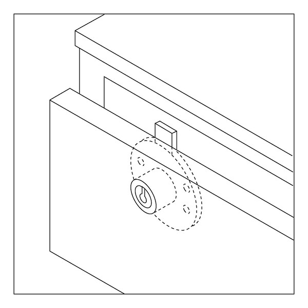 Richelieu 2932 in 23 mm Drawer Lock for max 2932 in 23 mm Panel Thickness  Chrome - 313152140
