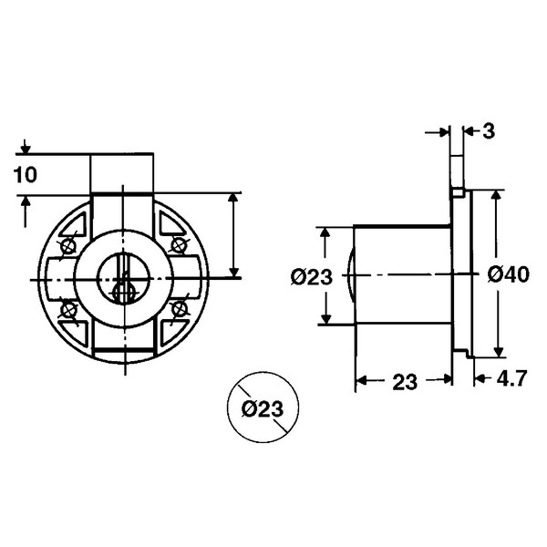 Richelieu 2932 in 23 mm Drawer Lock for max 2932 in 23 mm Panel Thickness  Chrome - 313152140