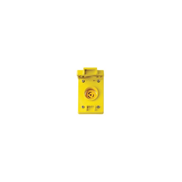 Receptáculo con bloqueo de 30A, 2 polos, 3 cables, 125Vac L5-30R Yl - 69W47