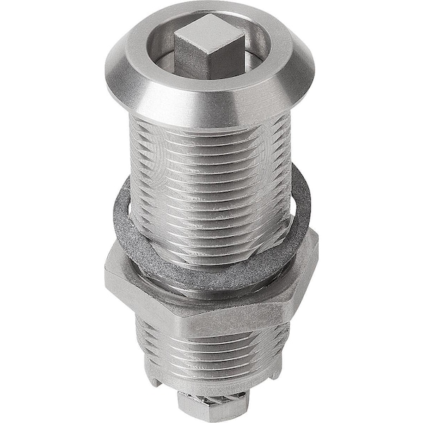 Kipp Quarter-Turn Lock Extended Housing, H=50, D=28, Stainless Steel - K1352.1850