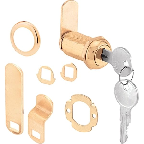 Defender Security Drawer and Cabinet Lock, Keyed Lock, Y13 Yale Keyway, Brass - U 9953KA