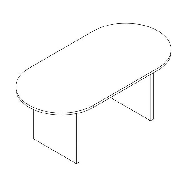 Lorell Conference Table, Racetrack Top, 72inWx36inDx29inH, Gray Elm - LLRPT7236GE