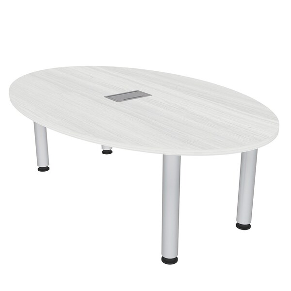 Skutchi Designs 45.25 in W, 71.5 in L, 29 in H, Engineered Wood Top, White - H-OVL-4672-PT-WC-EL