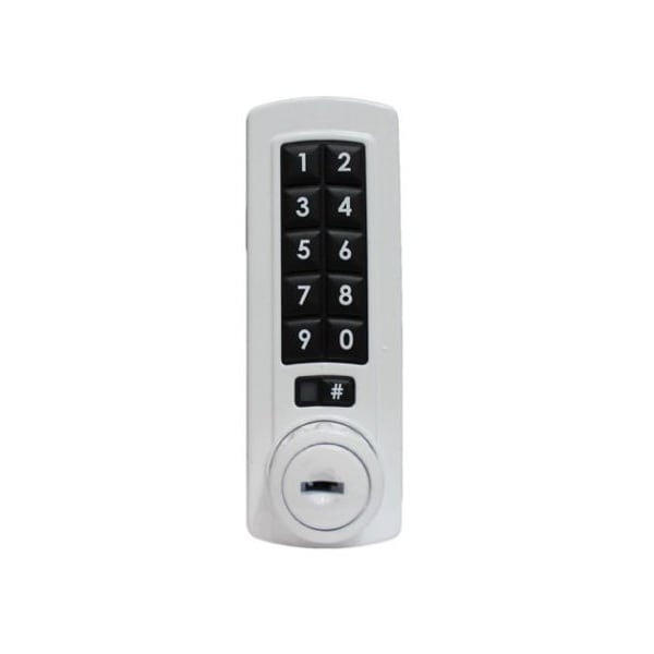 Lockey Gemini Electronic Keypad Combination Cabinet Lock White Right Handed Horizontal - GE370-WR