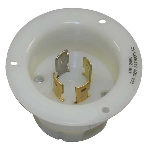 Entrada con seguro de bloqueo de brida de 20A de Hubbell 4P 4W 347/600VAC L20-20P WT - HBL2465