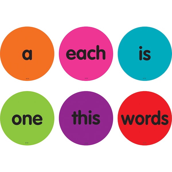 Teacher Created Resources Spot On Sight Words 1-50 Carpet Markers, 4in. - 77499