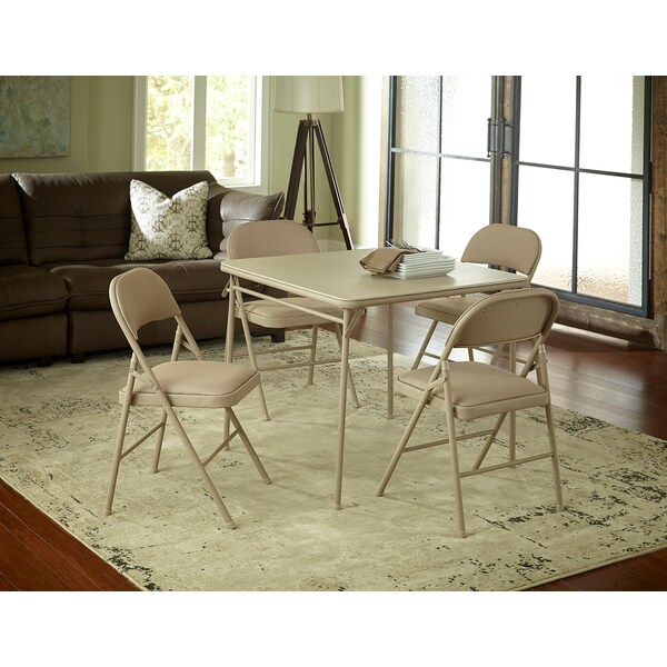 Bridgeport Folding Table, 34" Square, Vinyl Top, Antique Color - C696BP14ANT1E