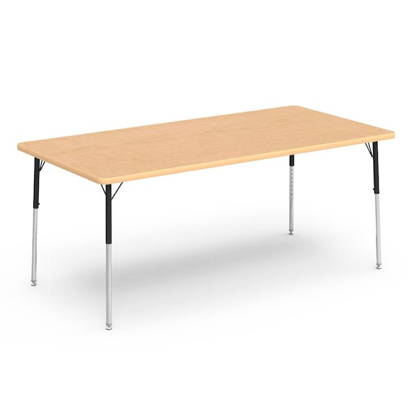 Virco 72 in. W, 36 in. L, 22-30 in. H, Fusion Maple Top / Beige Edge - 483672