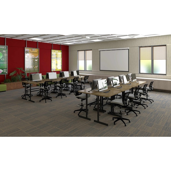 Correll Rectangle Econoline Adjustable Height Computer Desk and Training Table, 24" W, 48" L, 21" to 29" H - CSA2448-15