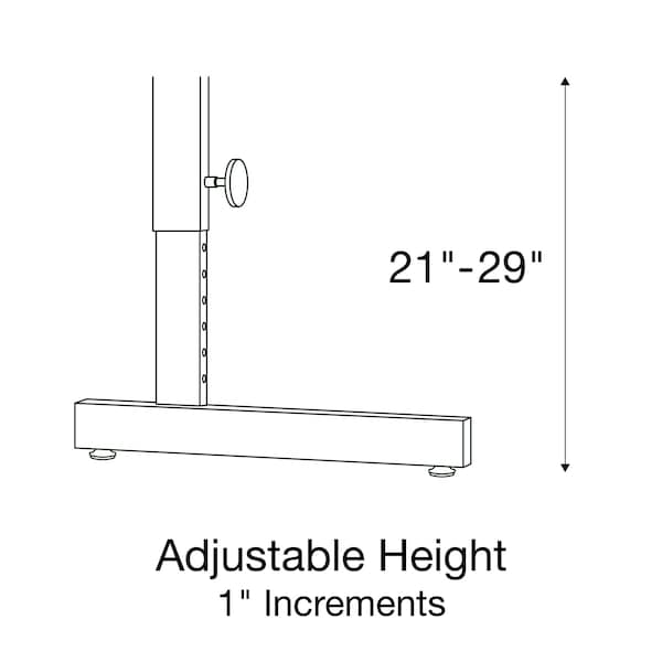 Correll Rectangle Econoline Adjustable Height Computer Desk and Training Table, 24" W, 48" L, 21" to 29" H - CSA2448-15