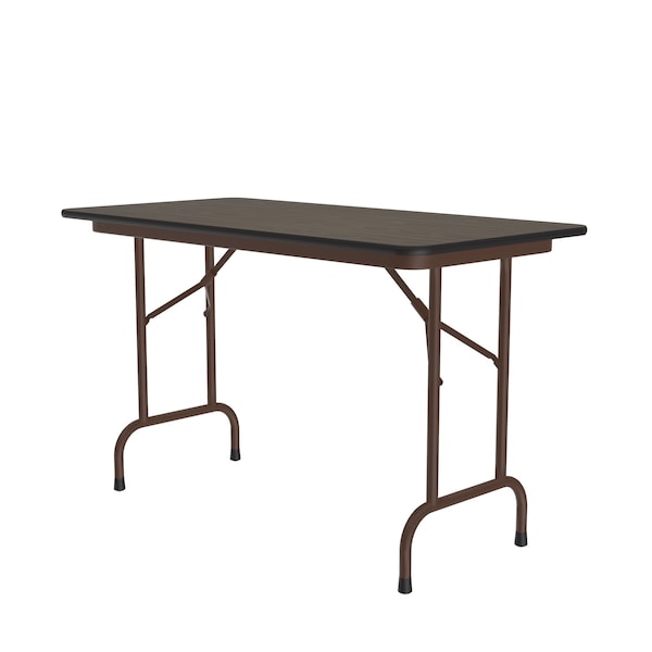 Correll Rectangle Commerical Folding Utility Table, 24" W, 48" L, 29" H, High Pressure Laminate Top, Walnut - CF2448PX-01