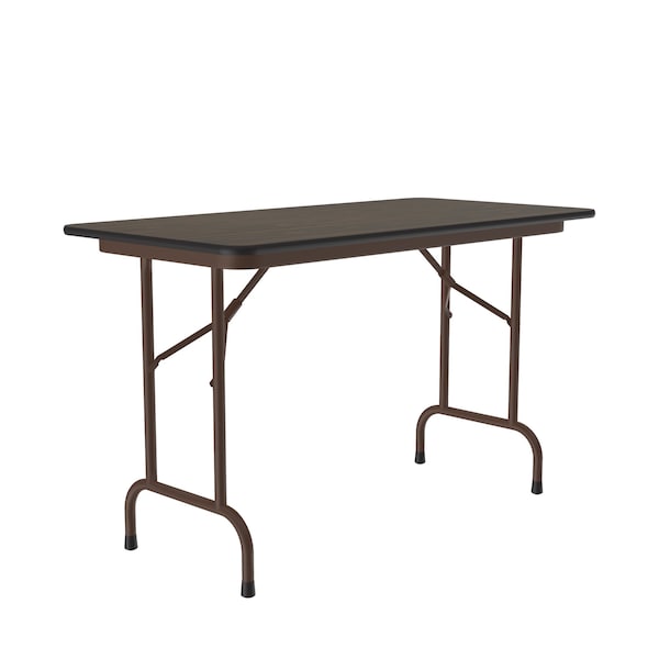 Correll Rectangle Commerical Folding Utility Table, 24" W, 48" L, 29" H, High Pressure Laminate Top, Walnut - CF2448PX-01