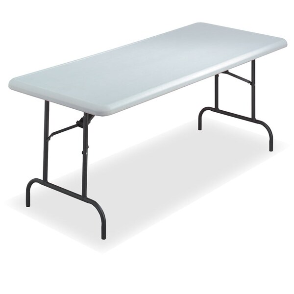 Iceberg Rectangle IndestrucTable Classic Folding Table, Charcoal - 18" x 60", 18" W, 60" L, 29" H, Charcoal - 65357