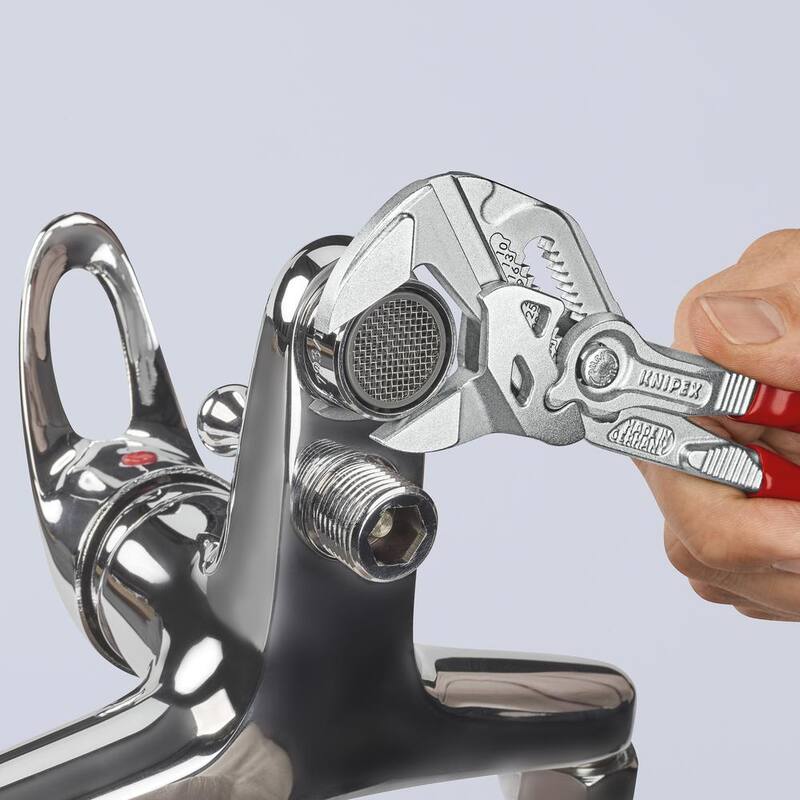 Llave de pinza KNIPEX de acero forjado de servicio pesado de 7-1/4 pulgadas con baño de níquel - 86 03 180 SBA