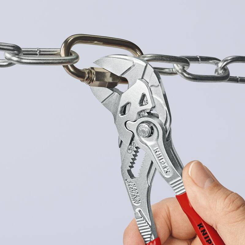 Llave de pinza KNIPEX de acero forjado de servicio pesado de 7-1/4 pulgadas con baño de níquel - 86 03 180 SBA