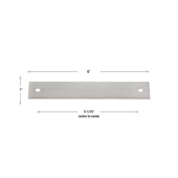 Gliderite Hardware 6 in. Satin Nickel Squared Back Plate 5-1/16 in. Center to Center - 6342-128-SN - 6342-128-SN-1