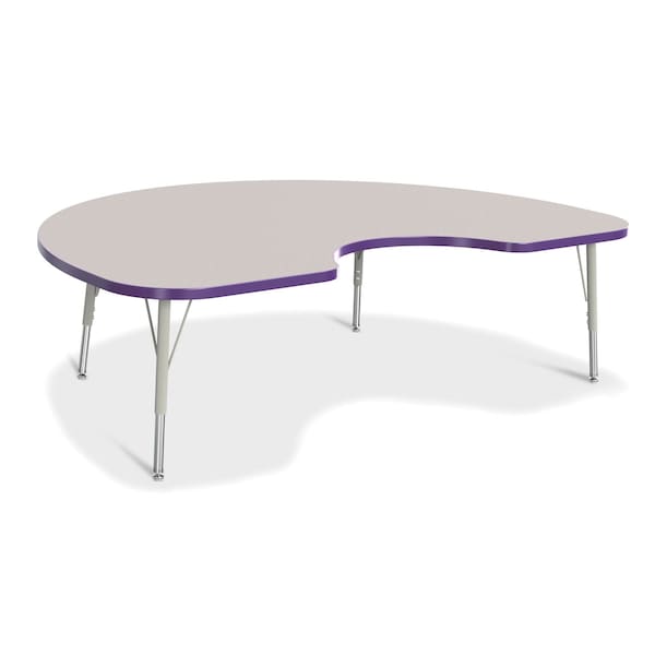 Jonti-Craft Berries Kidney Activity Table, 48 in. x 72 in., E-height, Freckled Gray/Purple/Gray - 6423JCE004