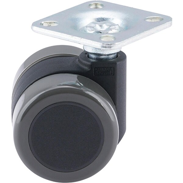 Gross Stabil 37 mm Twin Soft Castor with Plate - Black, Gray - GSUK230