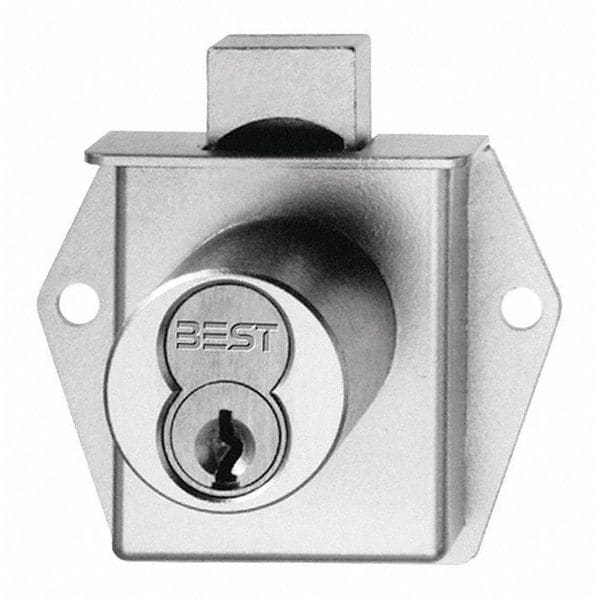 Best Deadbolt Cabinet Lock, Satin Brass, Cam Width (In.): 1-1/8" - 5L7MD2606