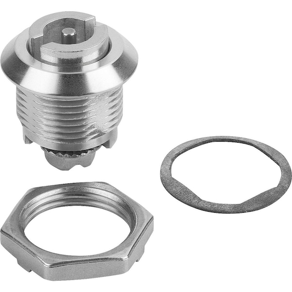 Kipp Quarter-Turn Lock Small Version, D=28, H=18, Stainless Steel 1.4401, Comp:Stainless Steel - K1351.4318