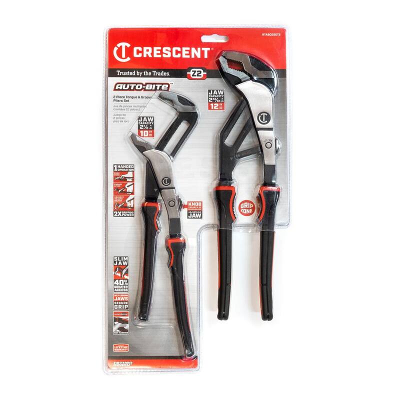 Juego de pinzas de lengua y ranura Auto-Bite Crescent Z2 con mango de material dual (2 piezas) - RTABCGSET2