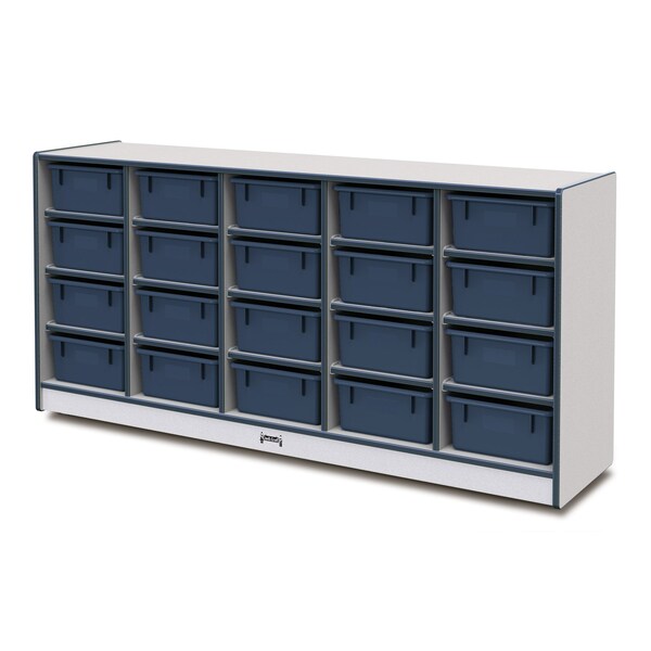 Jonti-Craft Rainbow Accents 20 Tub Mobile Storage, with Tubs, Navy - 4021JCWW112
