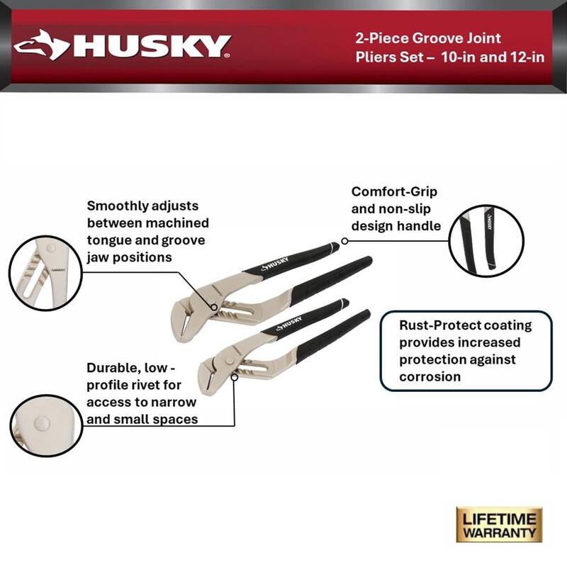 Juego de alicates de lengüeta de 2 piezas - 90927 Husky