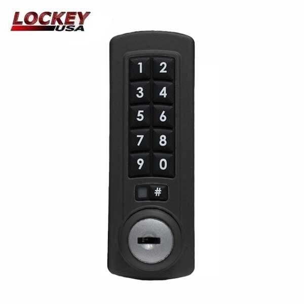Lockey GE370 Gemini Electronic Keypad Combination Cabinet Lock - Black - Vertical - LK-GE370-B-V