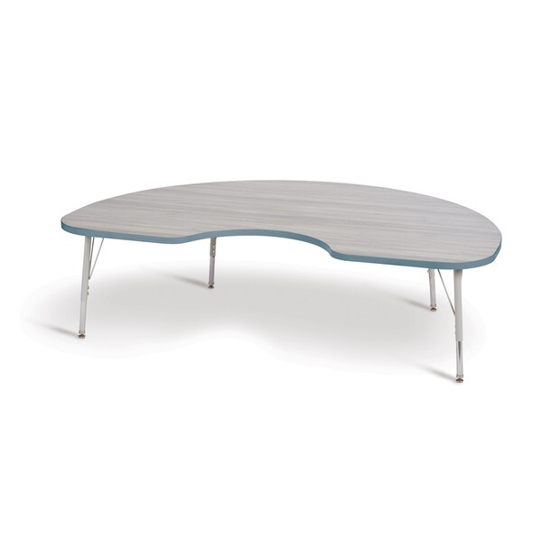 Jonti-Craft Berries Kidney Activity Table, 48 in. x 72 in., E-height, Driftwood Gray/Coastal Blue/Gray - 6423JCE452