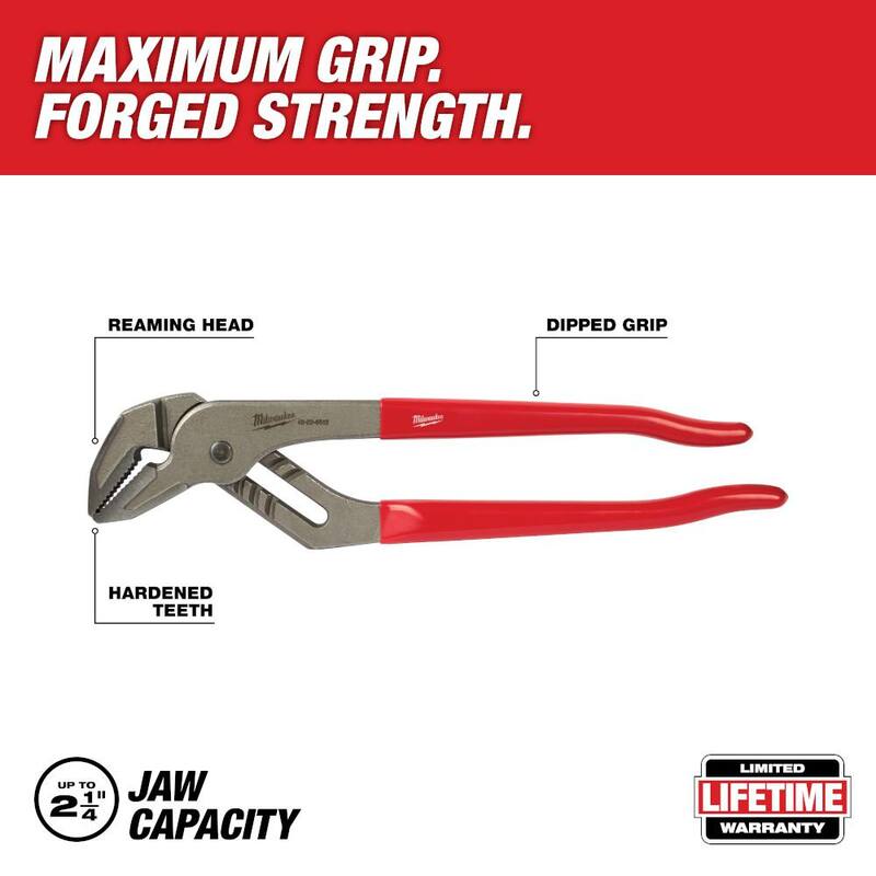 Milwaukee 12 pulgadas. Pinzas de mandíbula recta con agarre sumergido - 48-22-6512