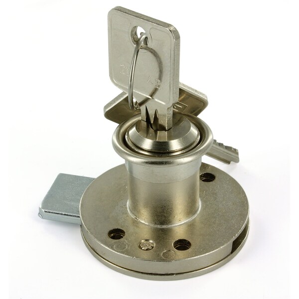 Richelieu 2132 in 165 mm Drawer Lock for max 34 in 19 mm Panel Thickness  Nickel - 313133195