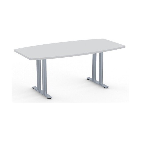 Special-T Conference Table, BoatShaped, T-Base, 72inx36in, GY - SCTSIENTL3672FG