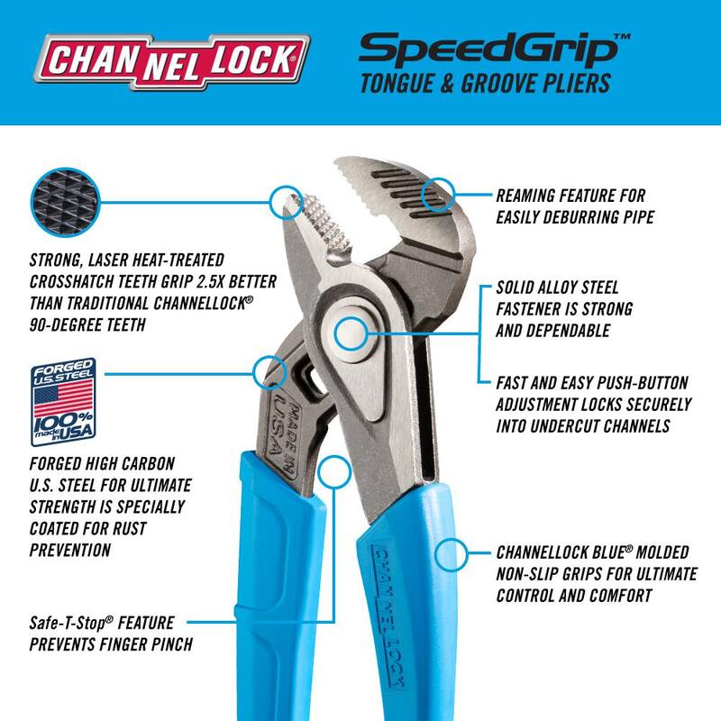 Pinzas SpeedGrip de Canal y Espiga de 8 pulgadas - 428X