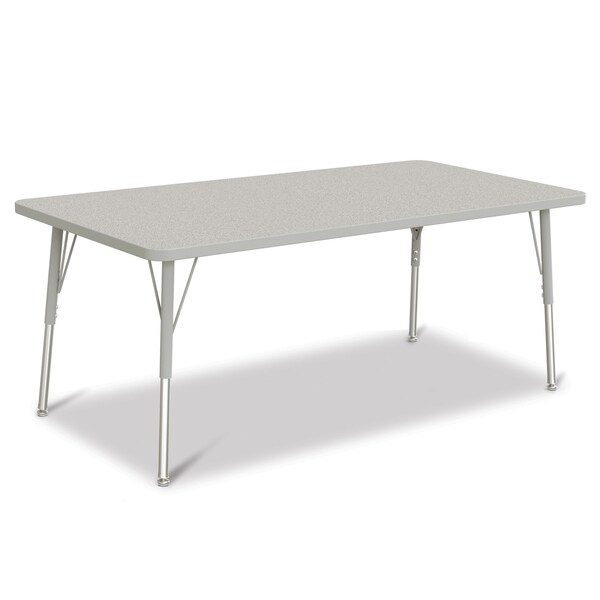 Jonti-Craft Berries Rectangle Activity Table, 30 in. x 60 in., A-height, Freckled Gray/Gray/Gray - 6408JCA000