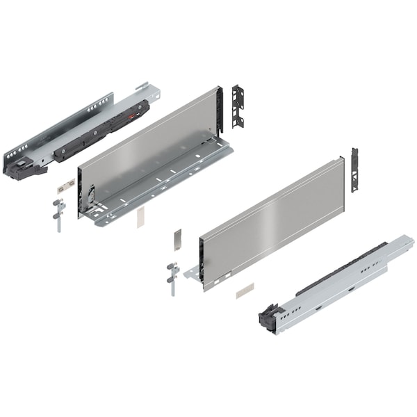 Blum 16in. K Height Legrabox Stainless Drawer Set, 125 Lbs Weight Rating - 770K40S0I